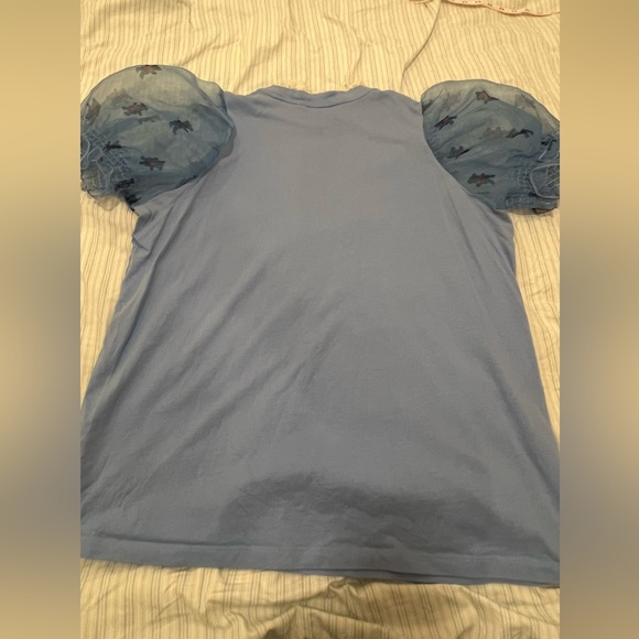 Puff Sleeve Top - Lazy Oaf - Baby blue lace collar w sheer   Sleeves - Picture 9 of 11